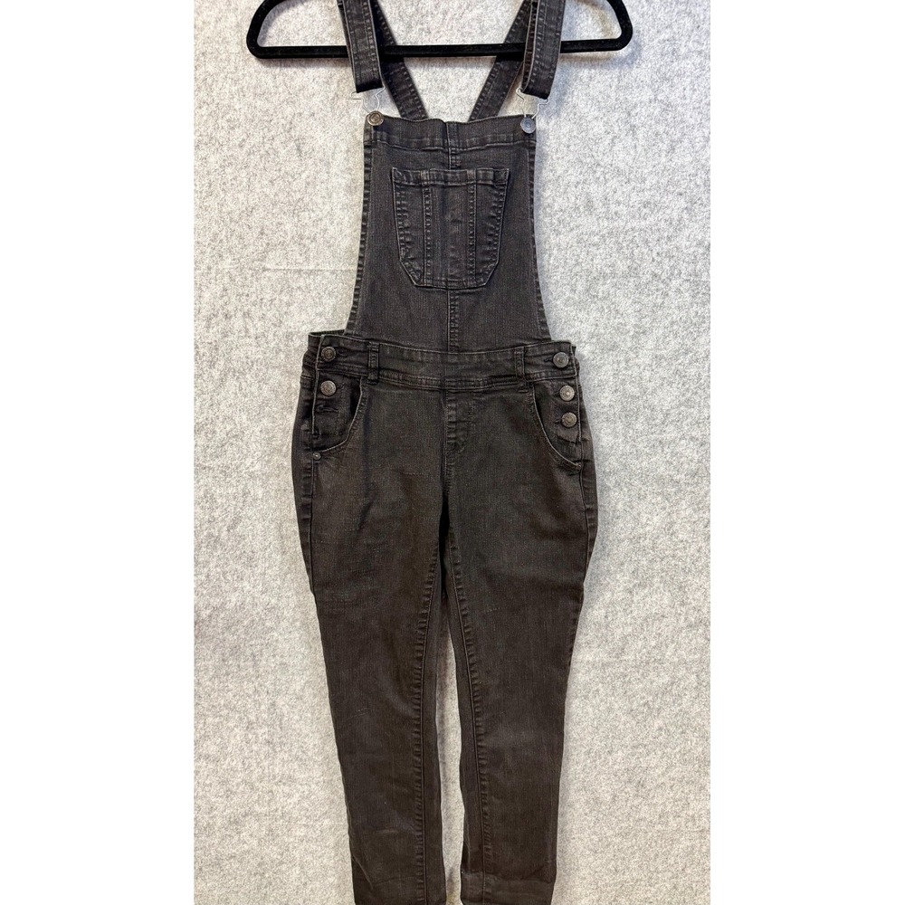 Wallflowers Black Denim Bib Overalls Adjustable Straps Classic Pocket